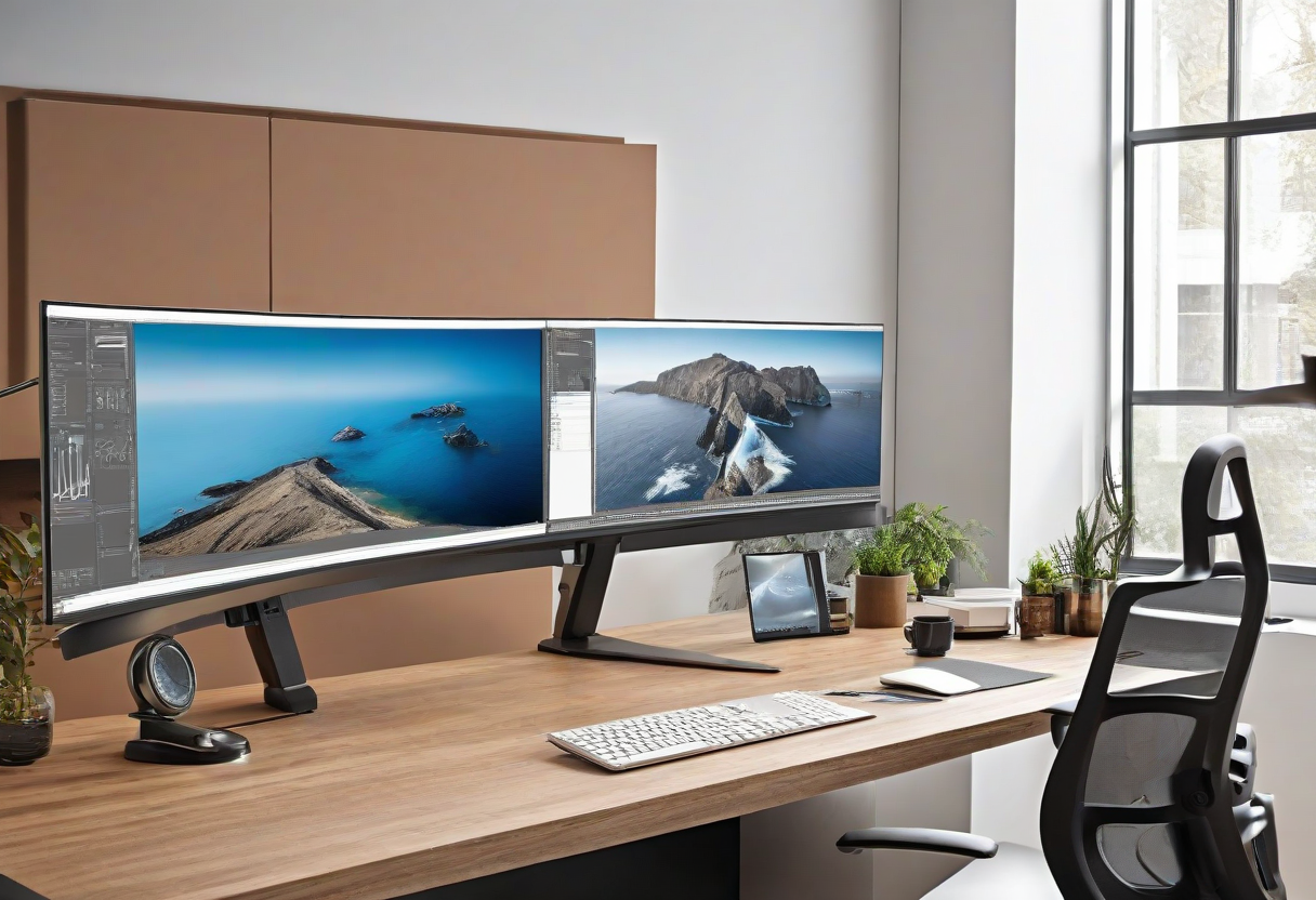 Desk for Architects and CAD Users: Ultrawide and Vertical Monitors