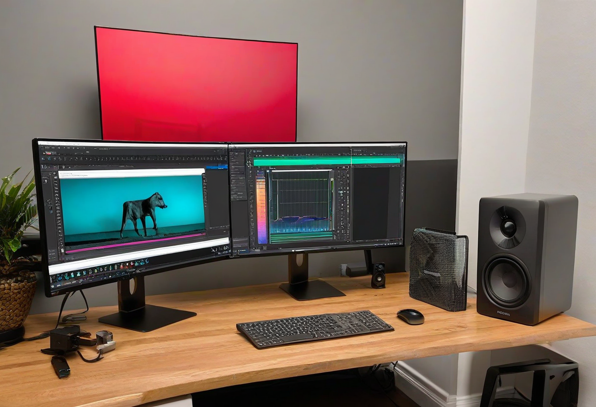 Desk Setup for Video Editors and Content Creators